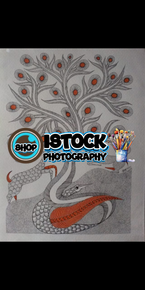 bird on tree and deer