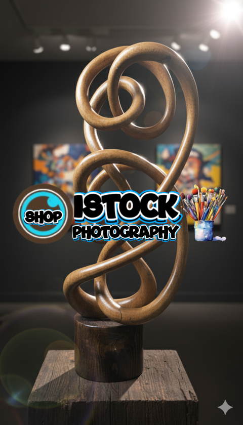 “Form and Moment” is a modern wooden sculpture